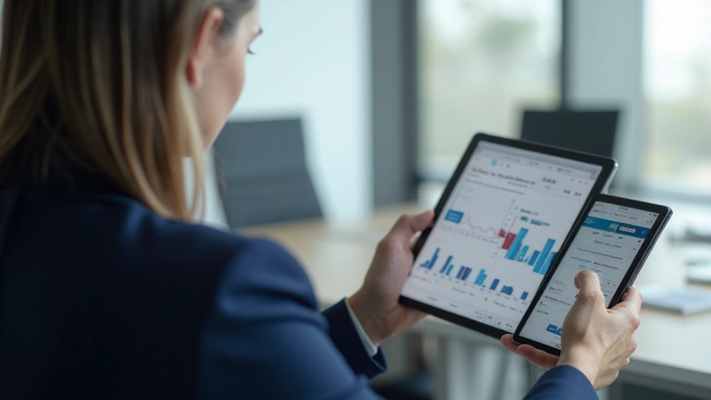 Профессиональный инвестор анализирует графики акций и портфель