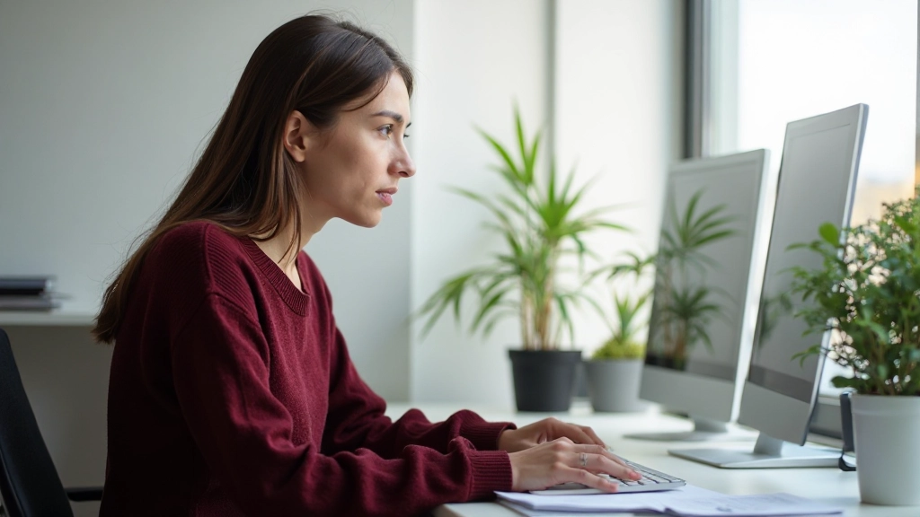 Young professional analyzing financial growth charts on computer screen